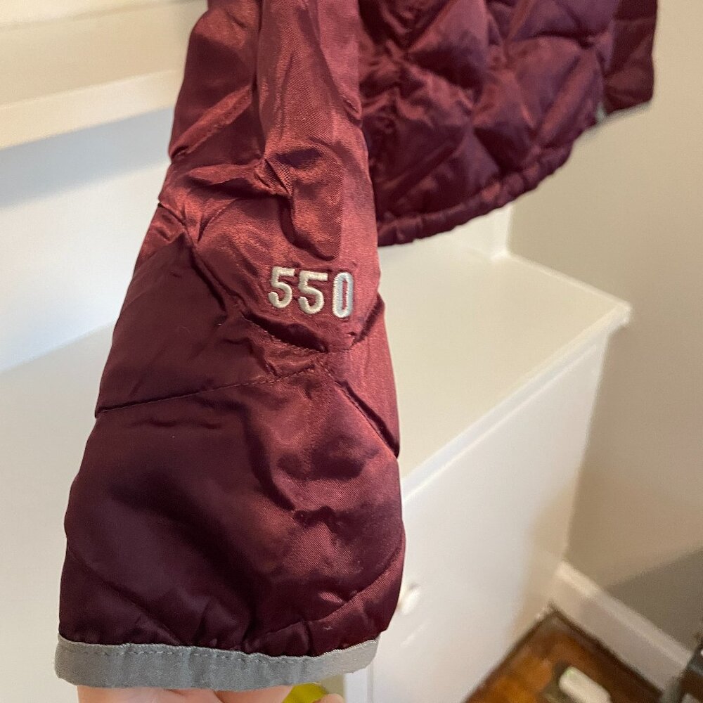The North Face Burgundy 550 ALIS Full-Zip Goose Down Insulated Nylon Puffer Jack - Picture 11 of 13